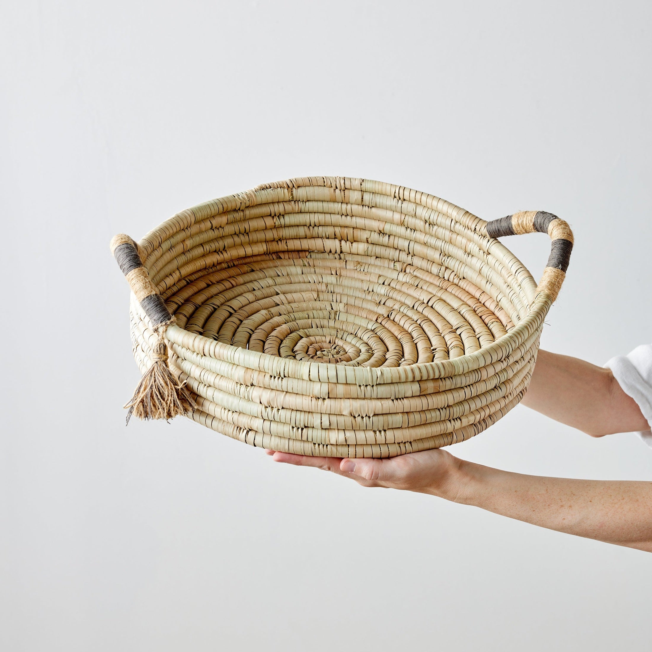 Natural Banded Betty Tray with Tassel