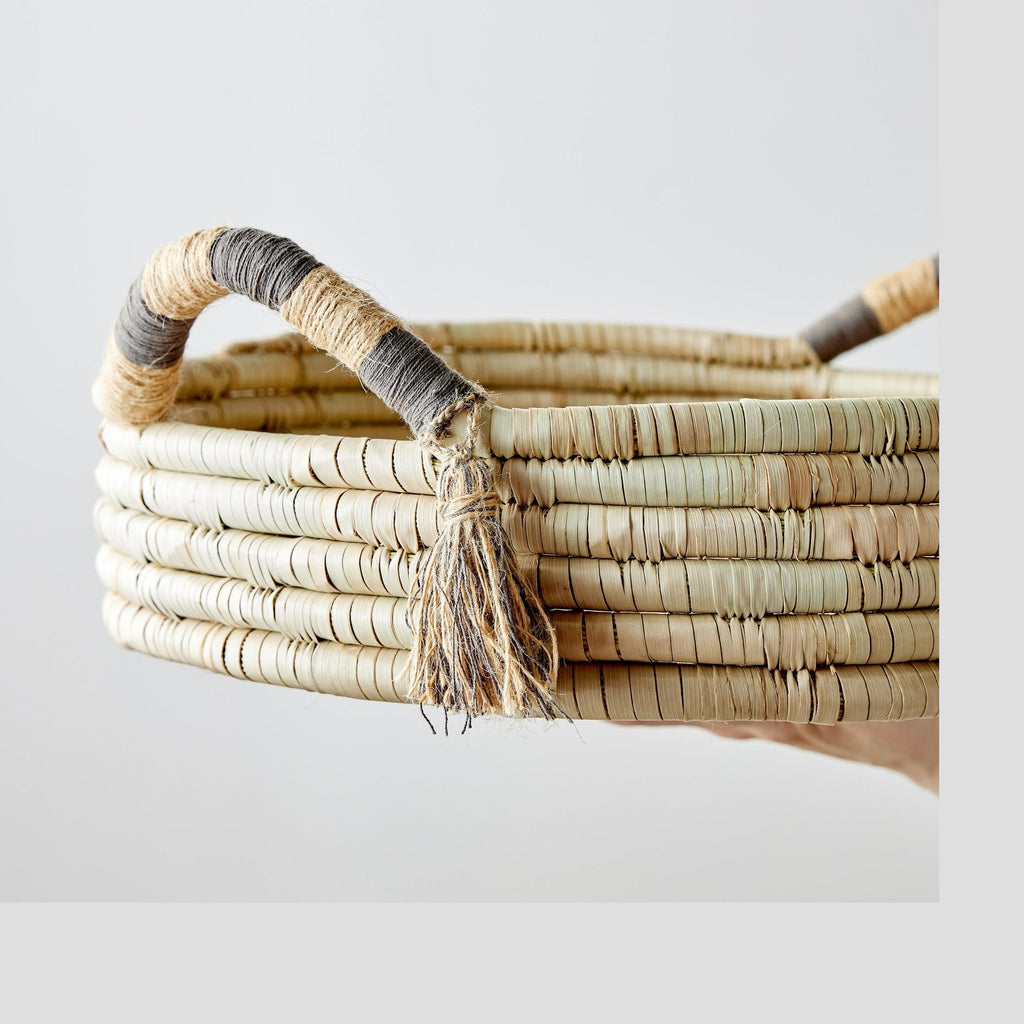 Natural Banded Betty Tray with Tassel