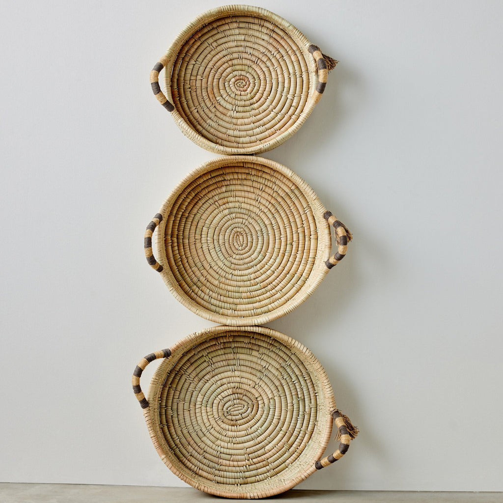 Natural Banded Betty Tray with Tassel