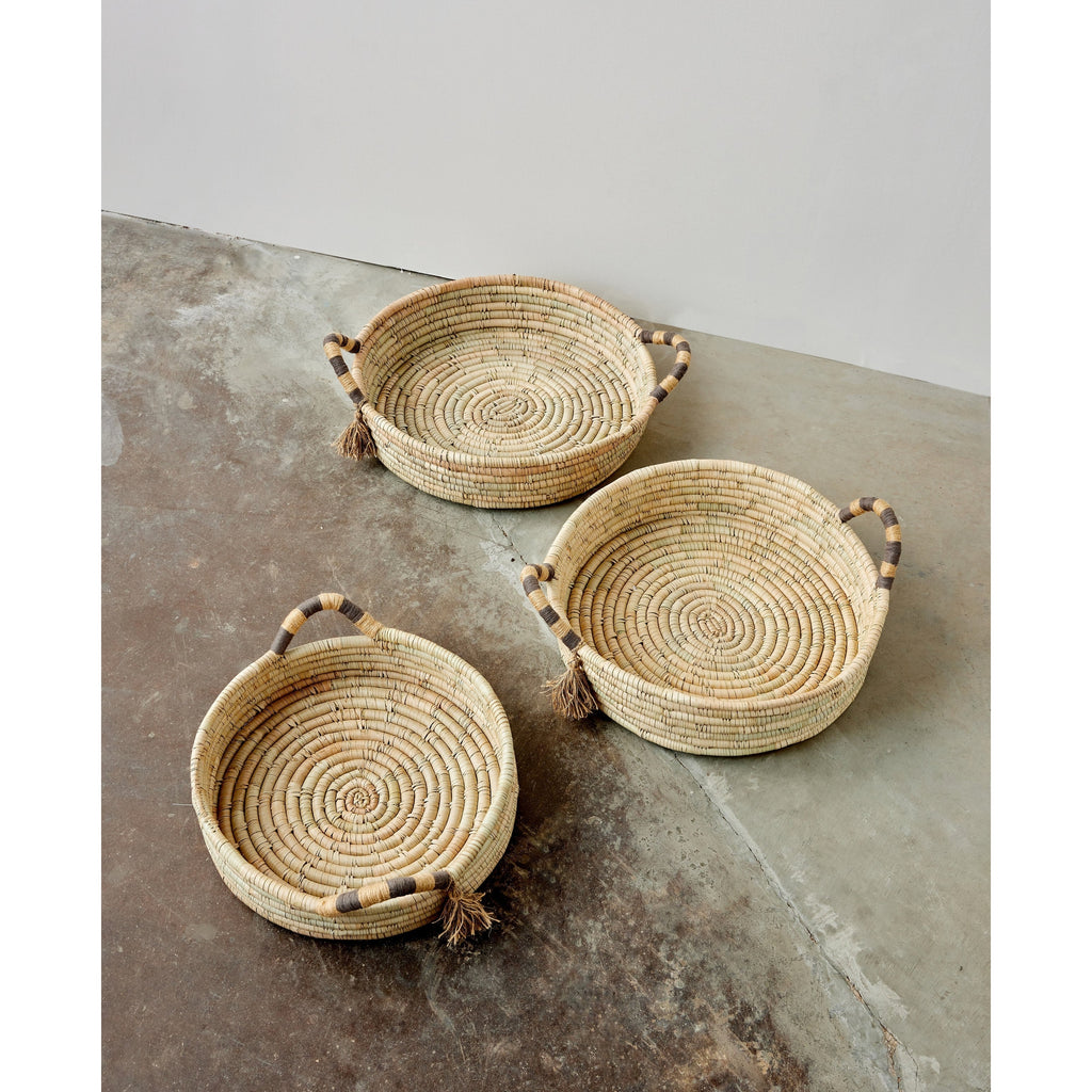 Natural Banded Betty Tray with Tassel
