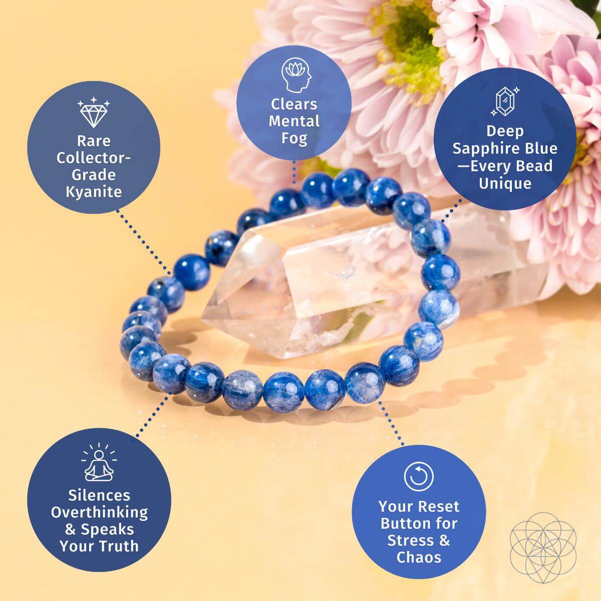 Natural Kyanite Bead Bracelet Statement | Conscious Items