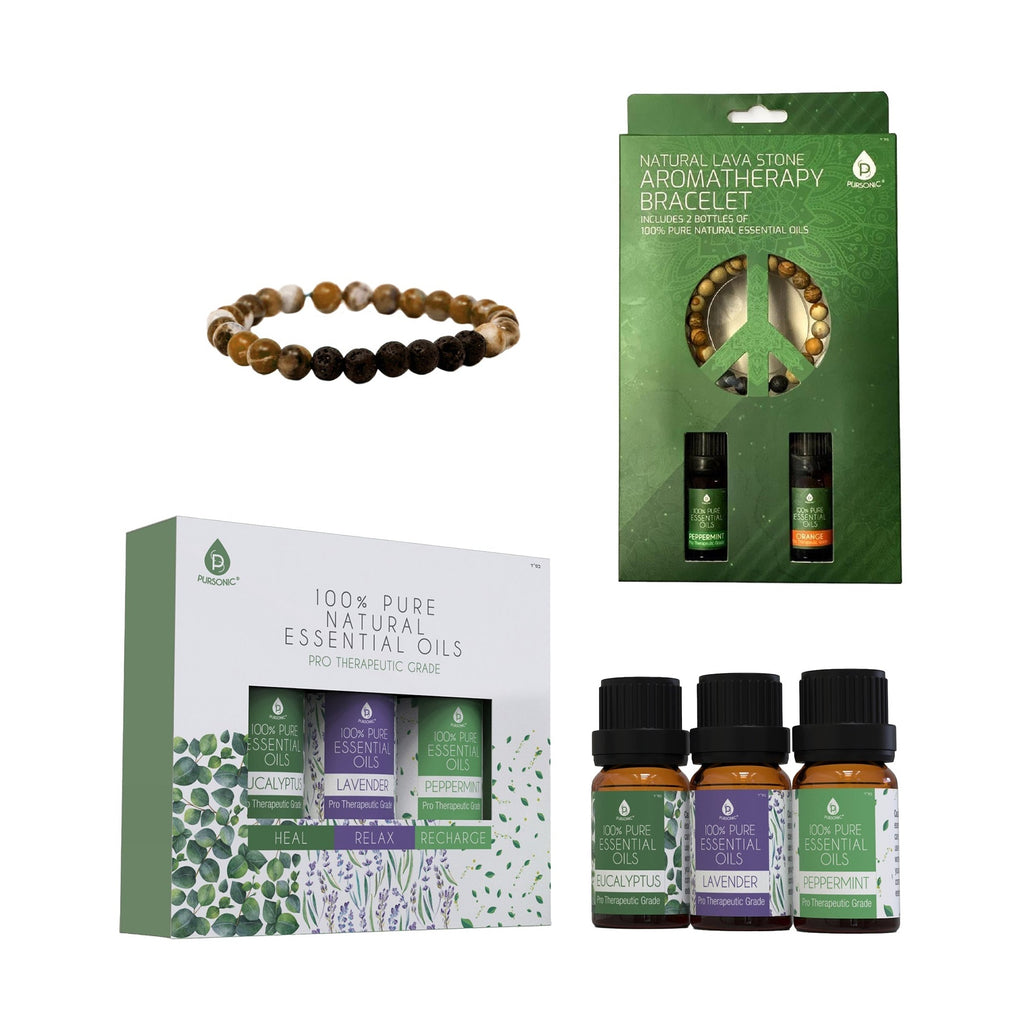 Natural Lava Stone Aromatherapy Bracelet | Pursonic