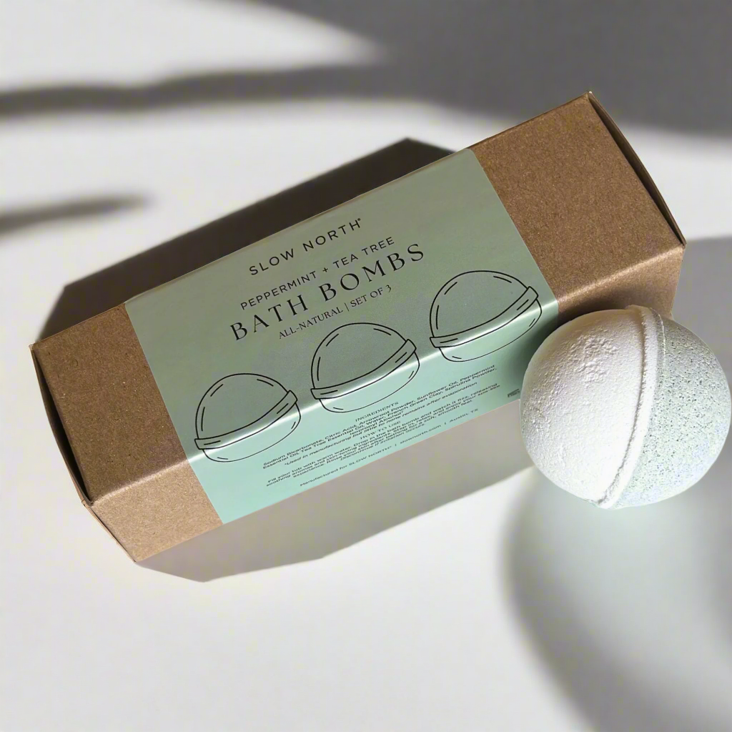 Natural Peppermint Tea Tree Bath Bombs | DC-Slow North
