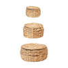 Natural Water Hyacinth Storage Baskets with Lids, Set of 3