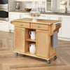 Natural Wood Finish Kitchen Island Cart With Locking Casters by HomePacific