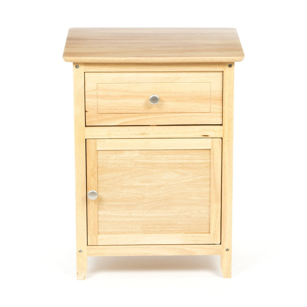 Natural Wood Finish Nightstand 1-Drawer | HomePacific