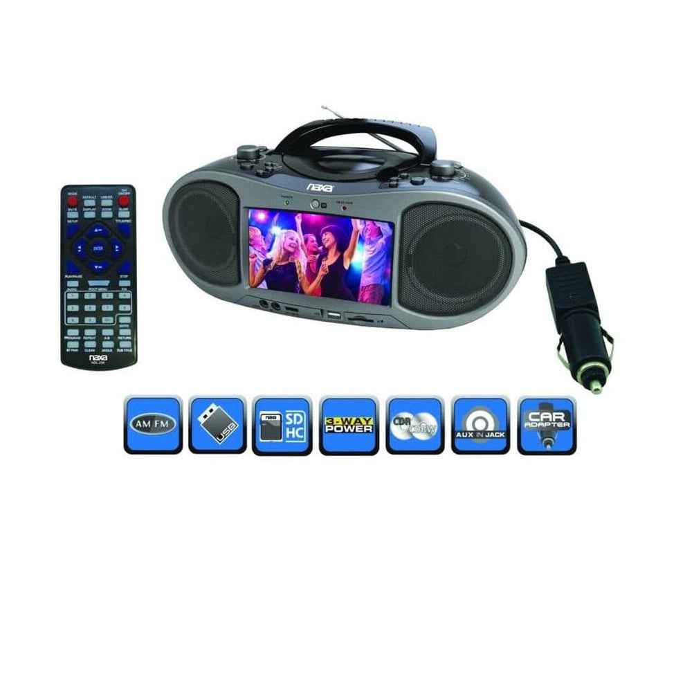 Naxa 7" Bluetooth DVD Boombox