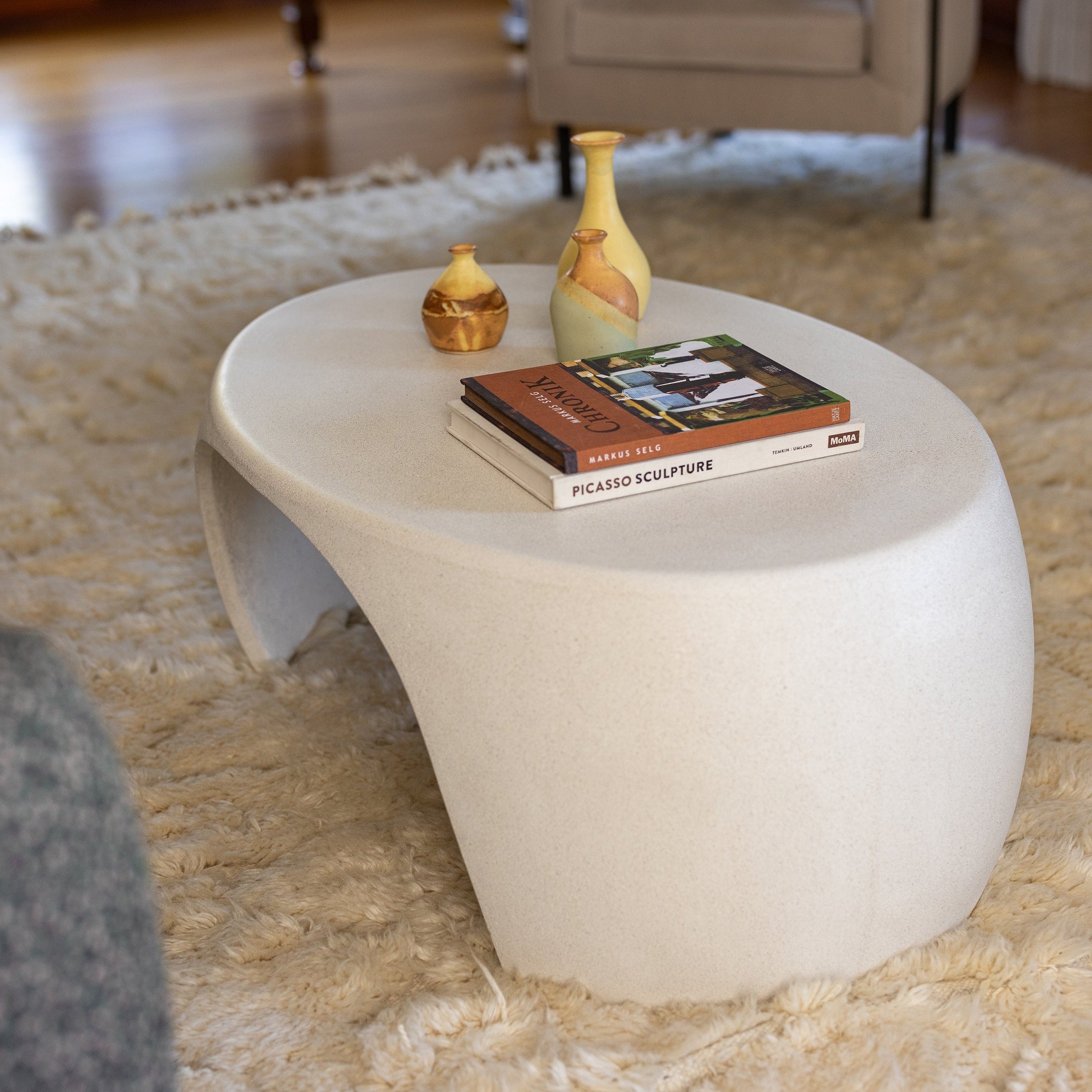 Nook Coffee Table With River Stone Inspired Curves by Patrick Cain Designs