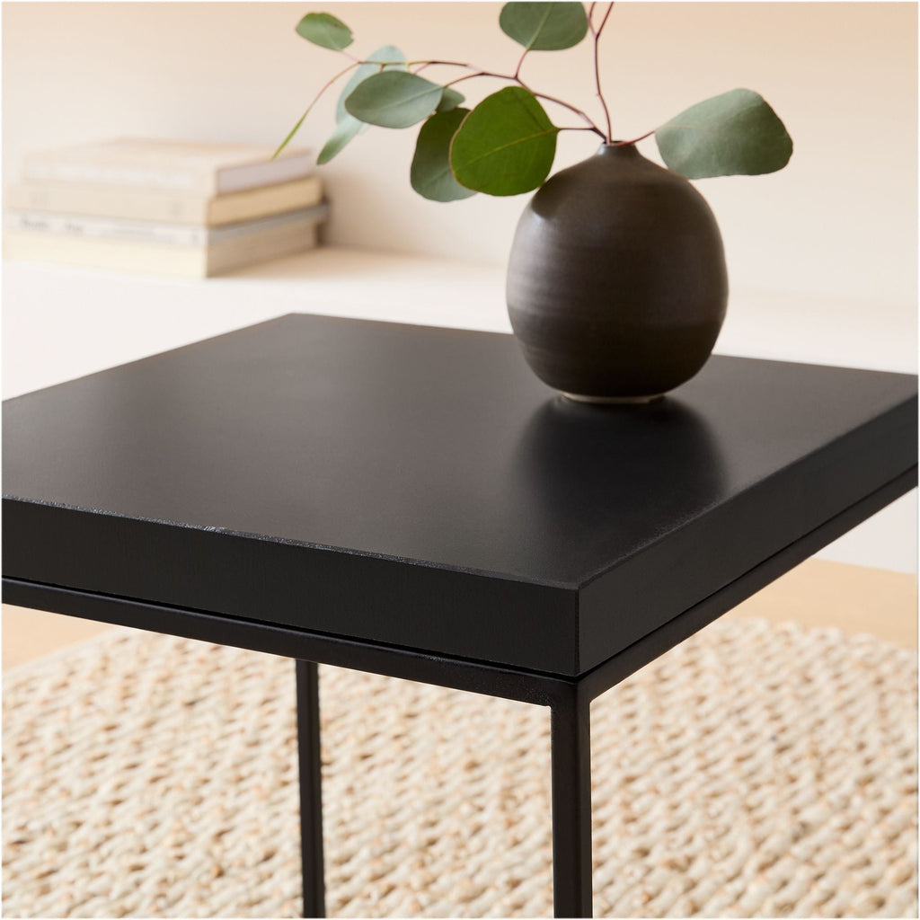 Oakland Side Table Metal Base Concrete Top Modern Minimalist by Patrick Cain Designs