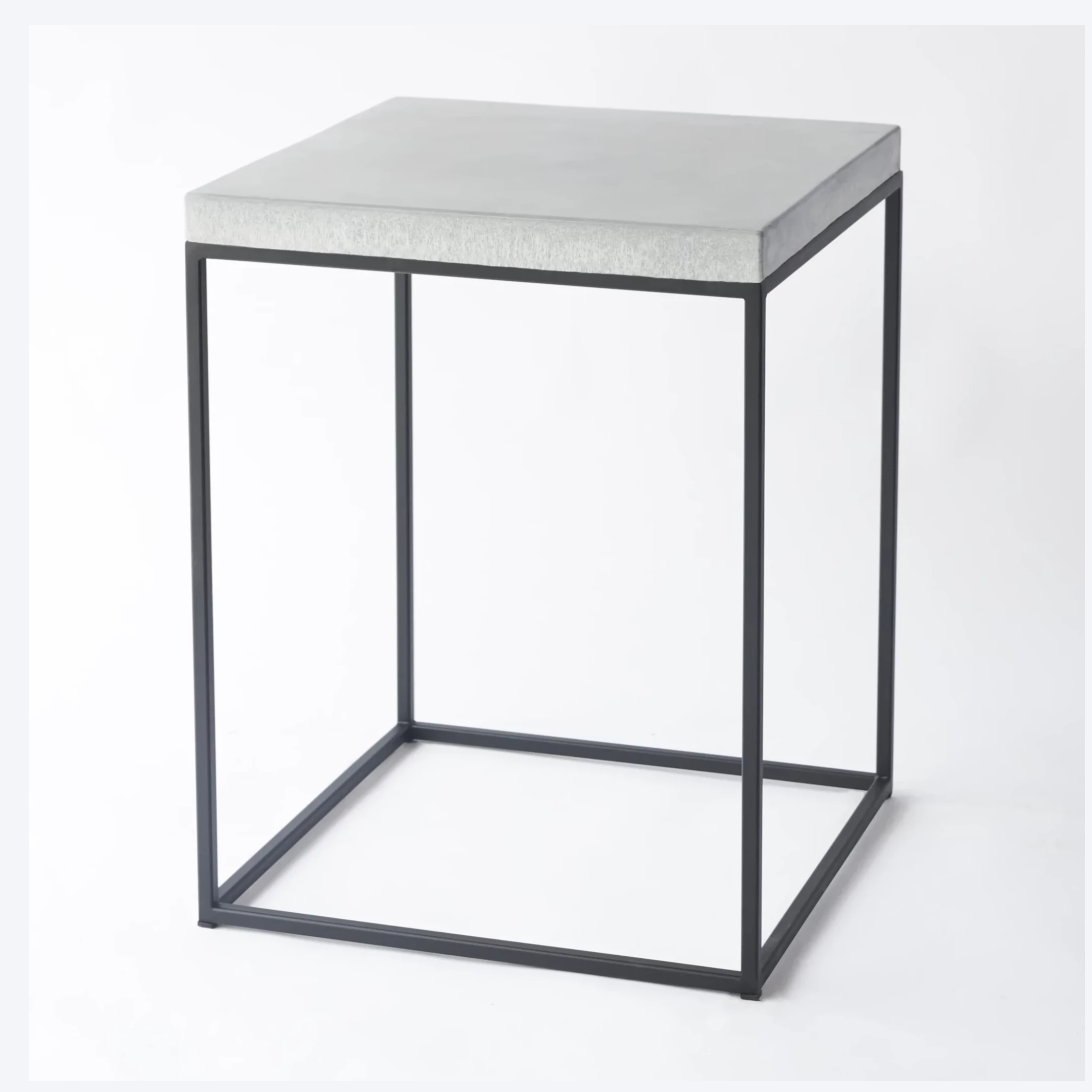 Oakland Side Table Metal Base Concrete Top Modern Minimalist by Patrick Cain Designs