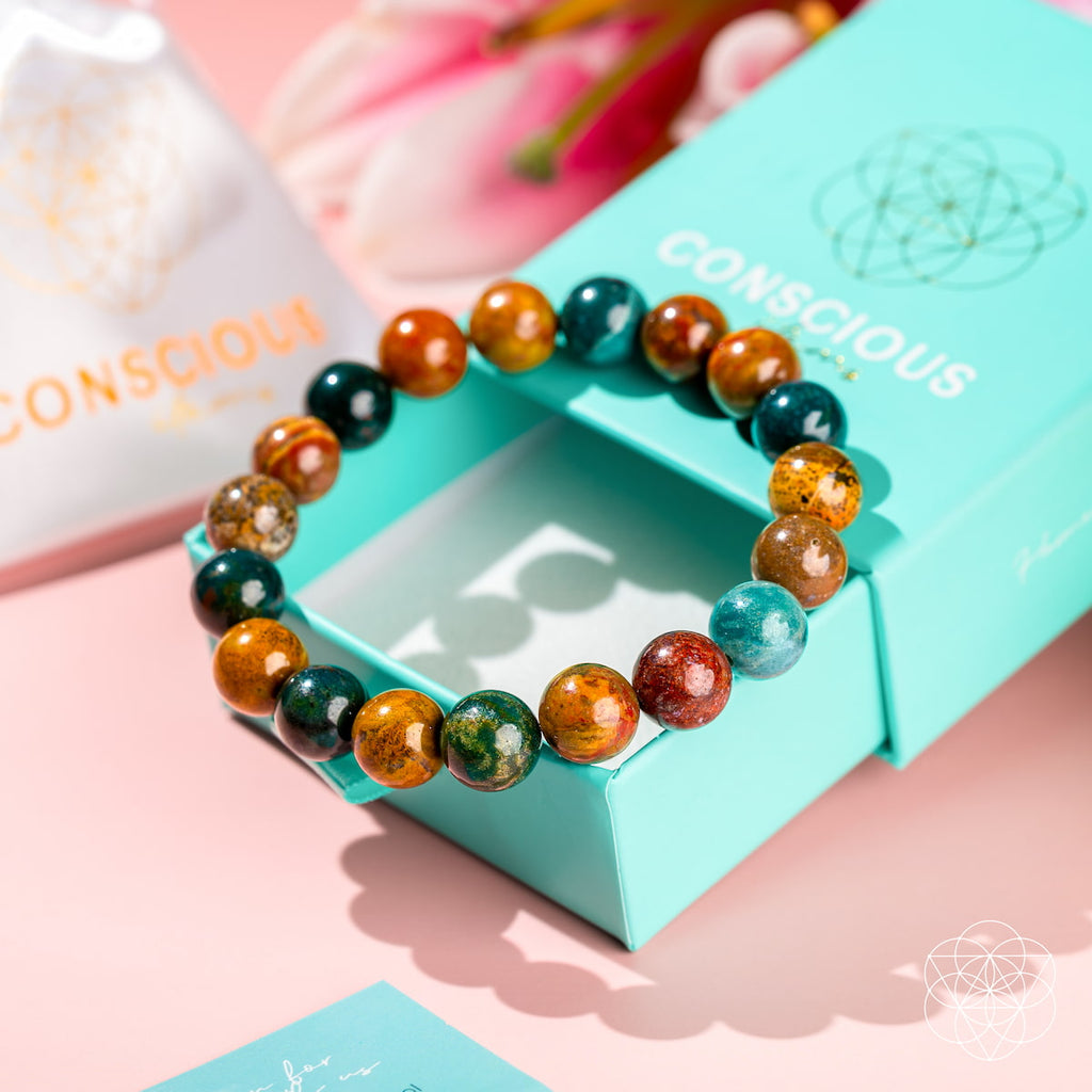 Ocean Jasper Beaded Gemstone Bracelet | Conscious Items