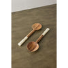 Olive Wood Salad Servers with Polished Bone Handles