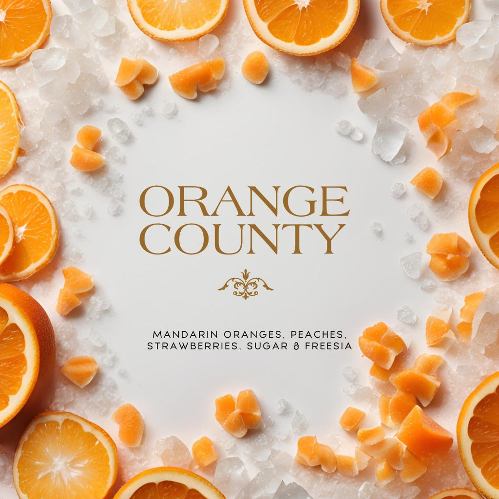Orange County (14 oz Double Wick) - Notes: Mandarin Oranges, Peaches, Strawberries, Citron & Sugar, Freesia by 1982 Candle Co.™