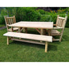 Farmhouse Outdoor Patio Table Set With Benches And Chairs by Cedar Creek Rustic Furniture