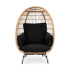 Oversized Patio Lounger Indoor/Outdoor Wicker Egg Chair Black by HomePacific