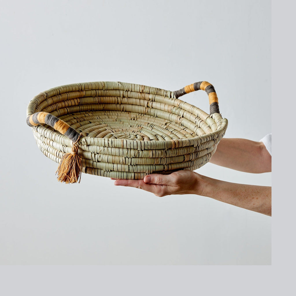 Peach Banded Betty Tray with Tassel