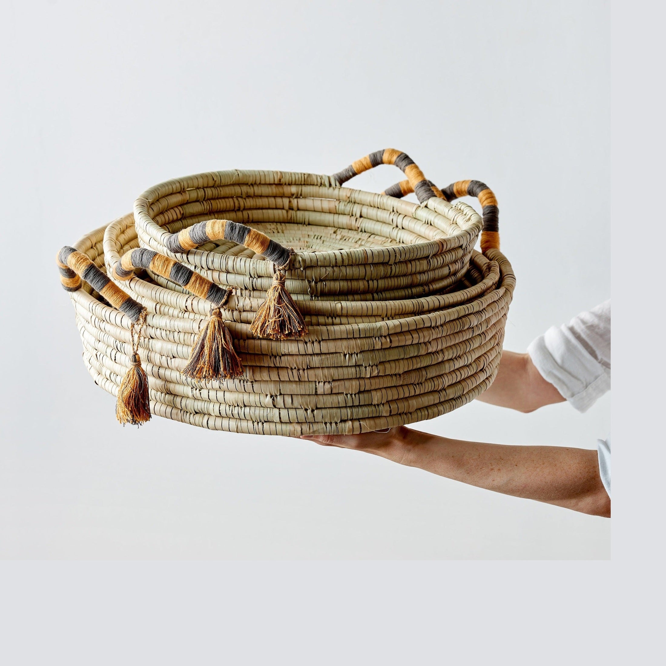 Peach Banded Betty Tray with Tassel