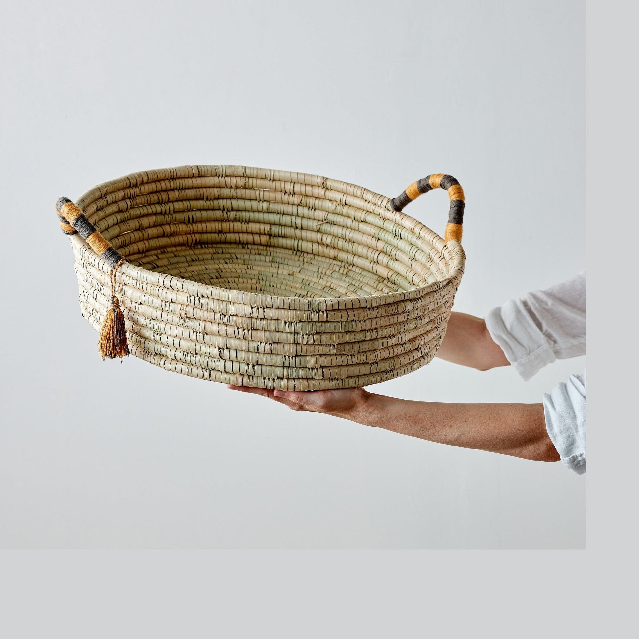 Peach Banded Betty Tray with Tassel