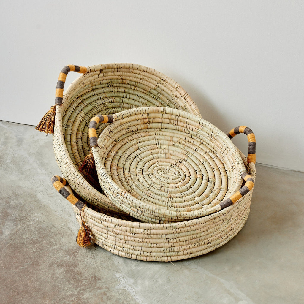 Peach Banded Betty Tray with Tassel