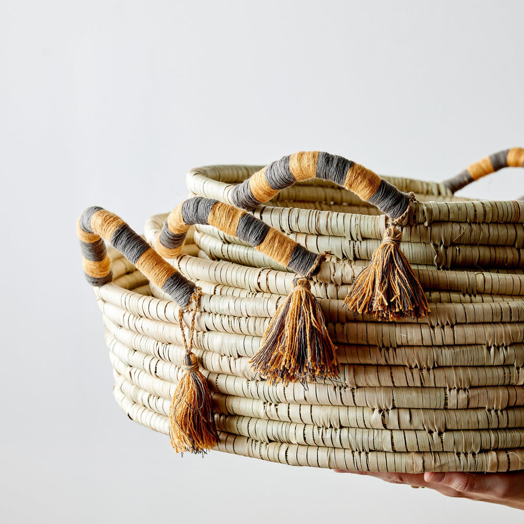 Peach Banded Betty Tray with Tassel