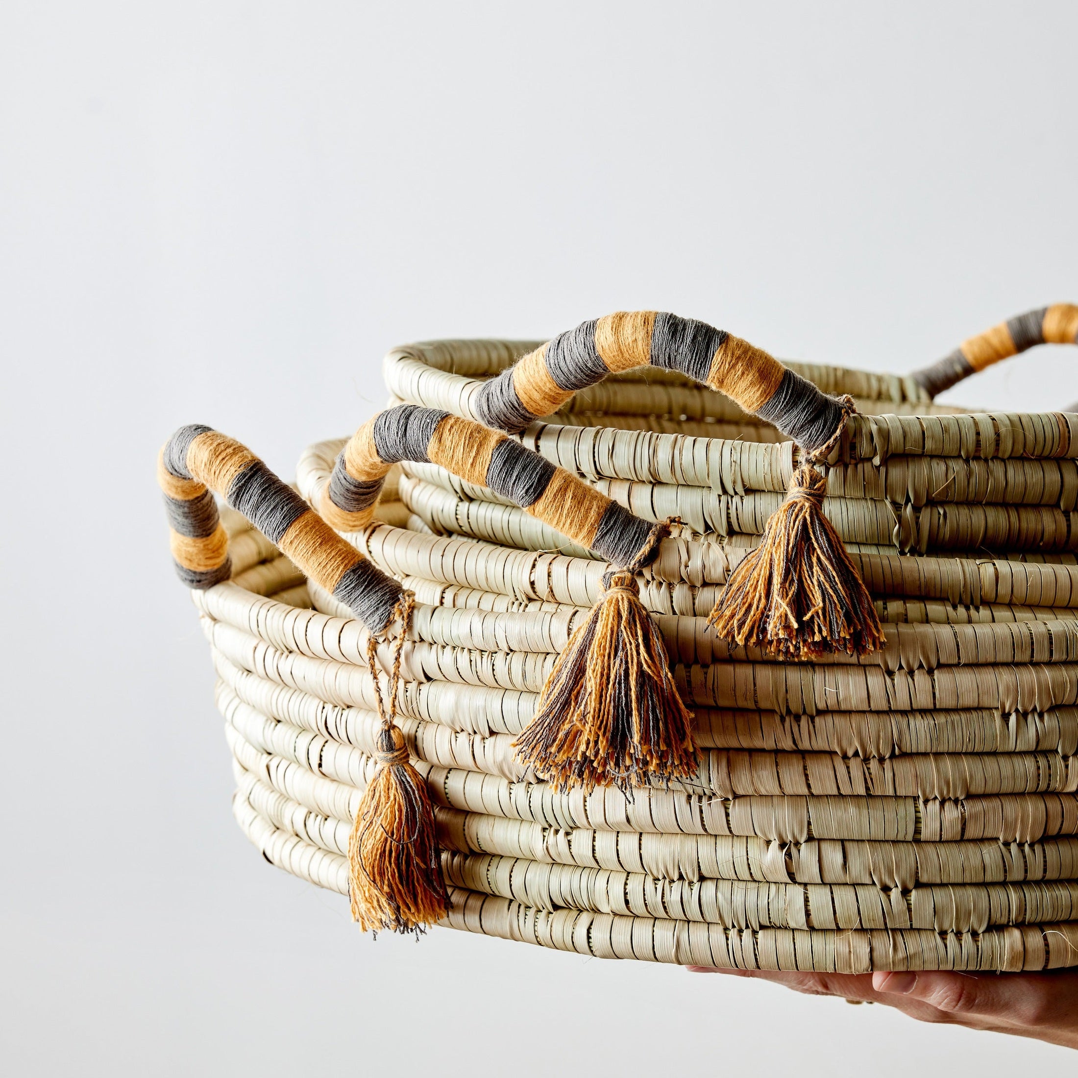 Peach Banded Betty Tray with Tassel