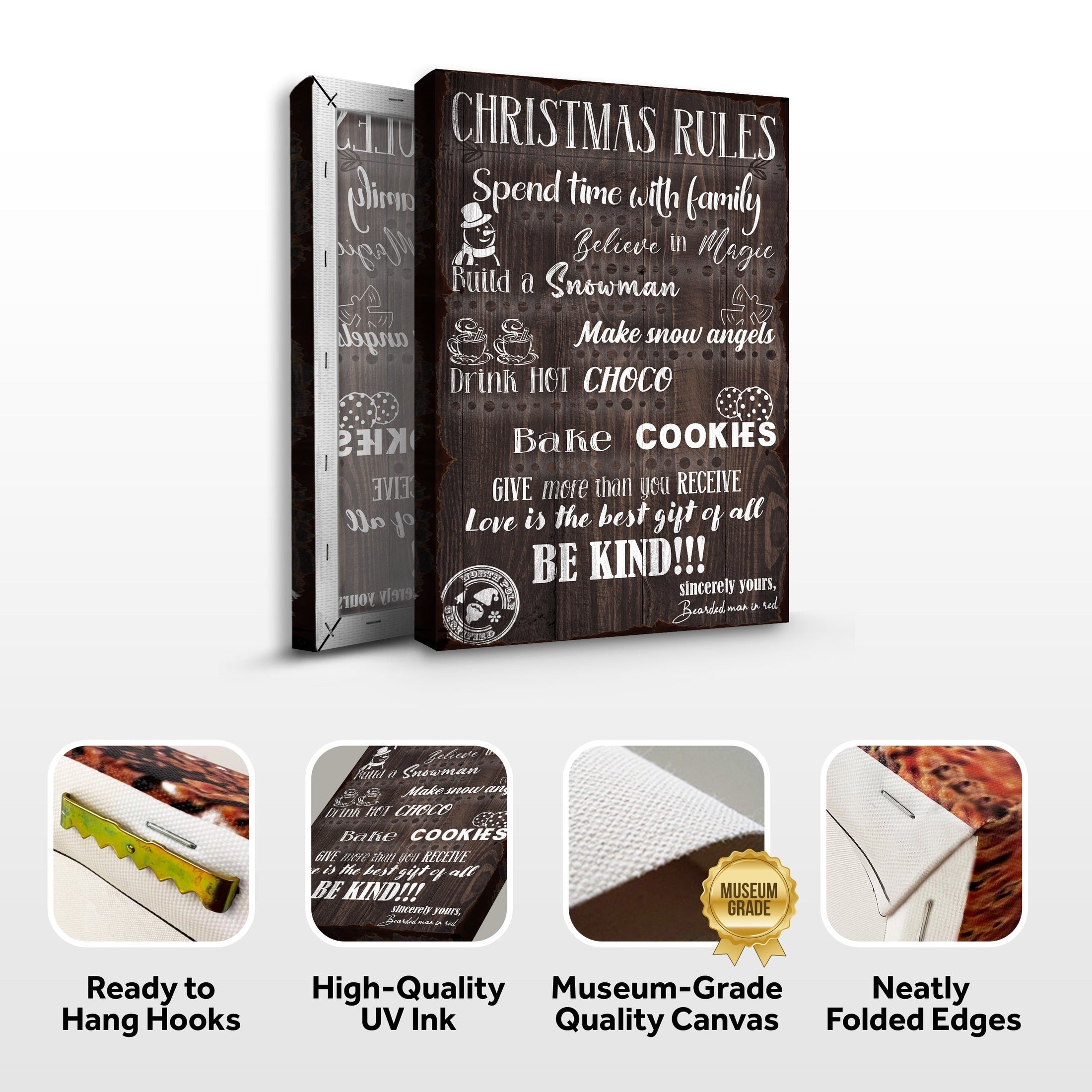 Personalized Christmas Rules Sign | Tailored Canvases