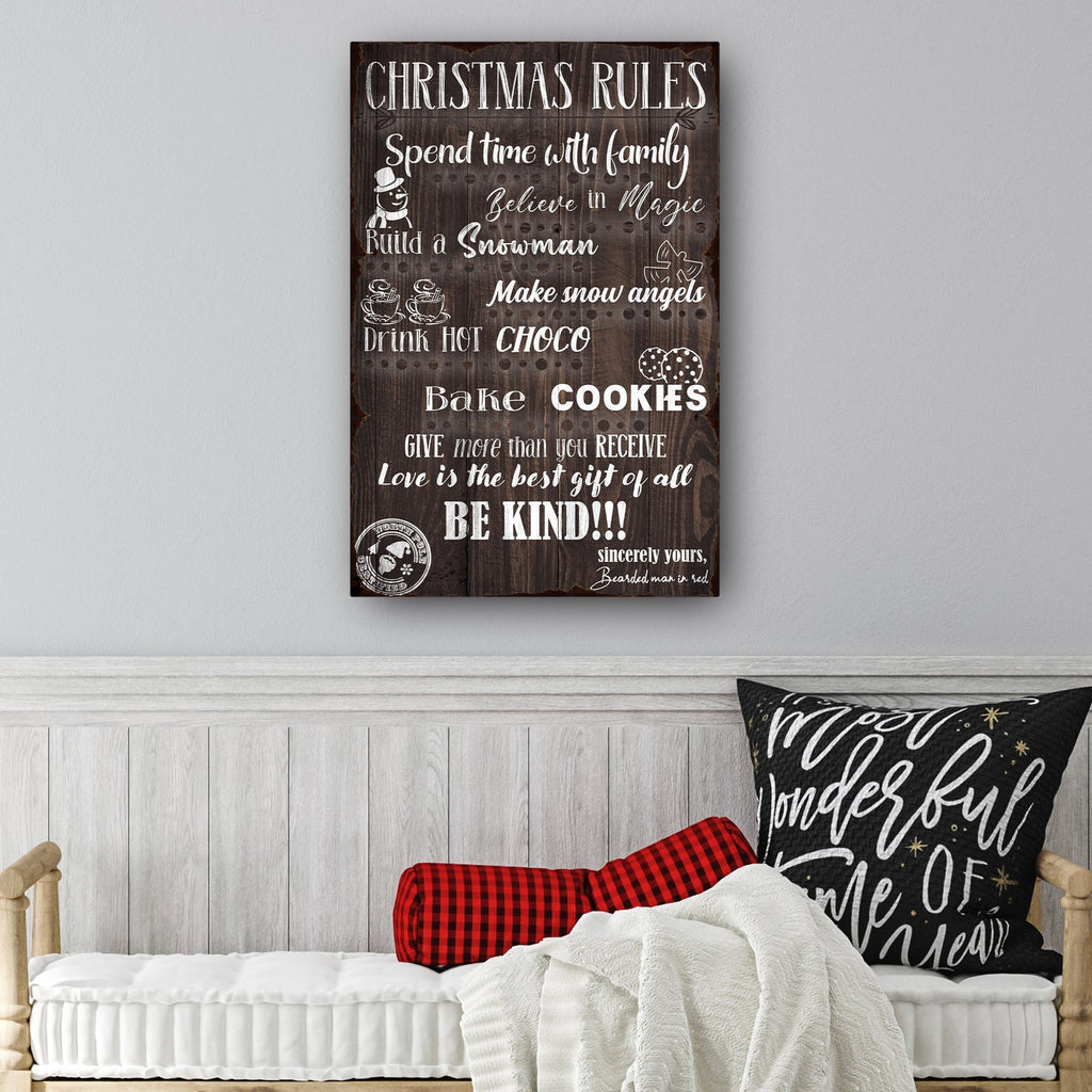 Personalized Christmas Rules Sign | Tailored Canvases