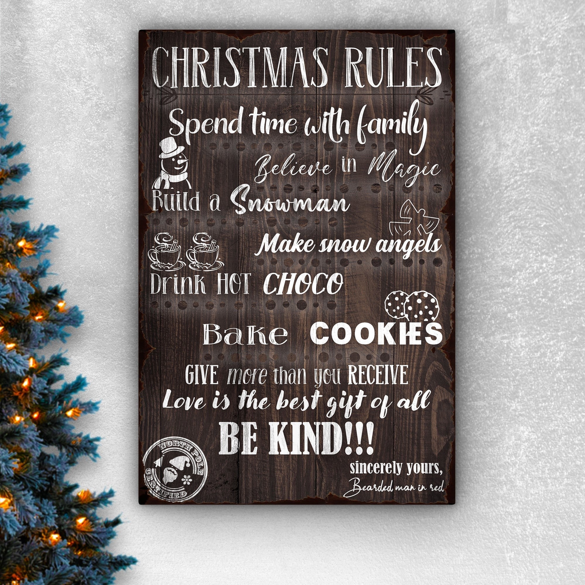Personalized Christmas Rules Sign | Tailored Canvases