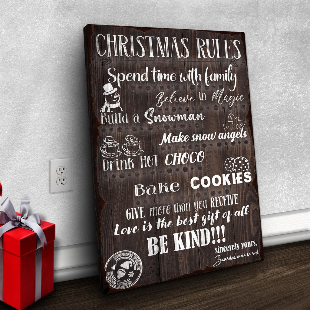 Personalized Christmas Rules Sign | Tailored Canvases