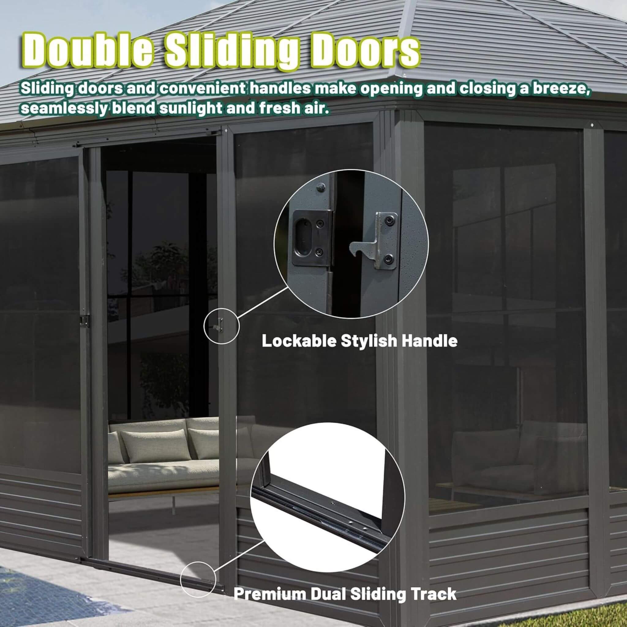 Phenolic-Resin Nano-Coated Ultra-Durable Aluminum Gazebo Sunroom | SAKSBY WHOLESALE