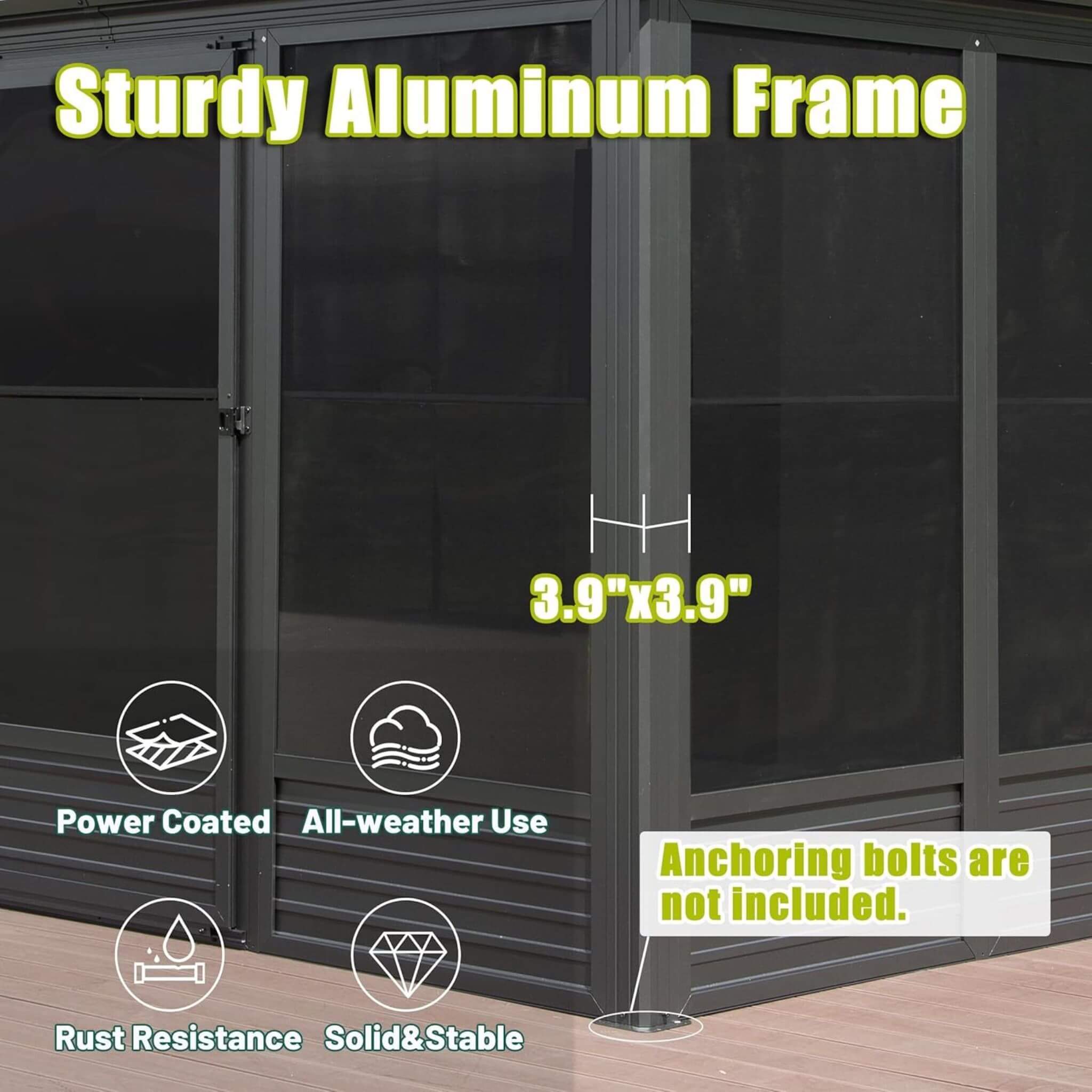 Phenolic-Resin Nano-Coated Ultra-Durable Aluminum Gazebo Sunroom | SAKSBY WHOLESALE