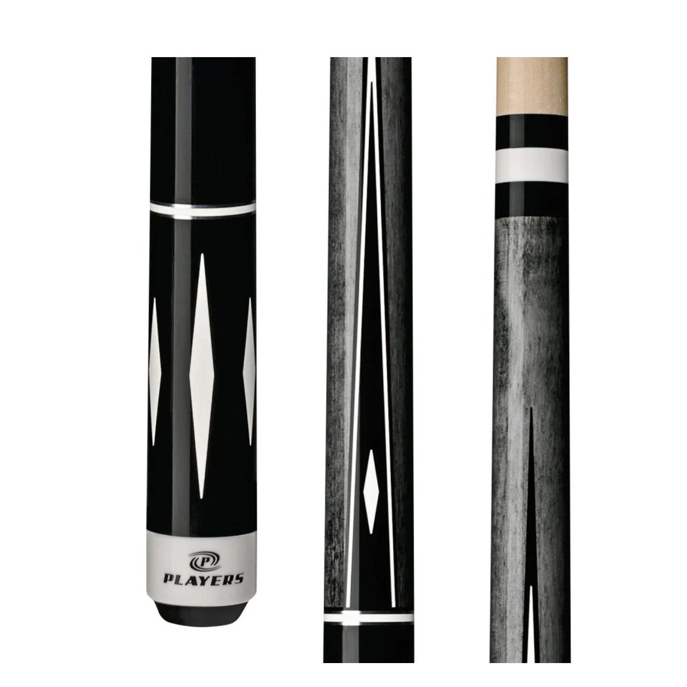 Players Grey & White Diamond Wrapless Cue by C.P.Dean Company