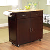 Portable Kitchen Island Cart With Natural Wood Top by HomePacific