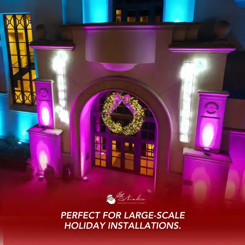 Pre-Decorated Christmas Wreath with Warm White Lights Gold/Silver