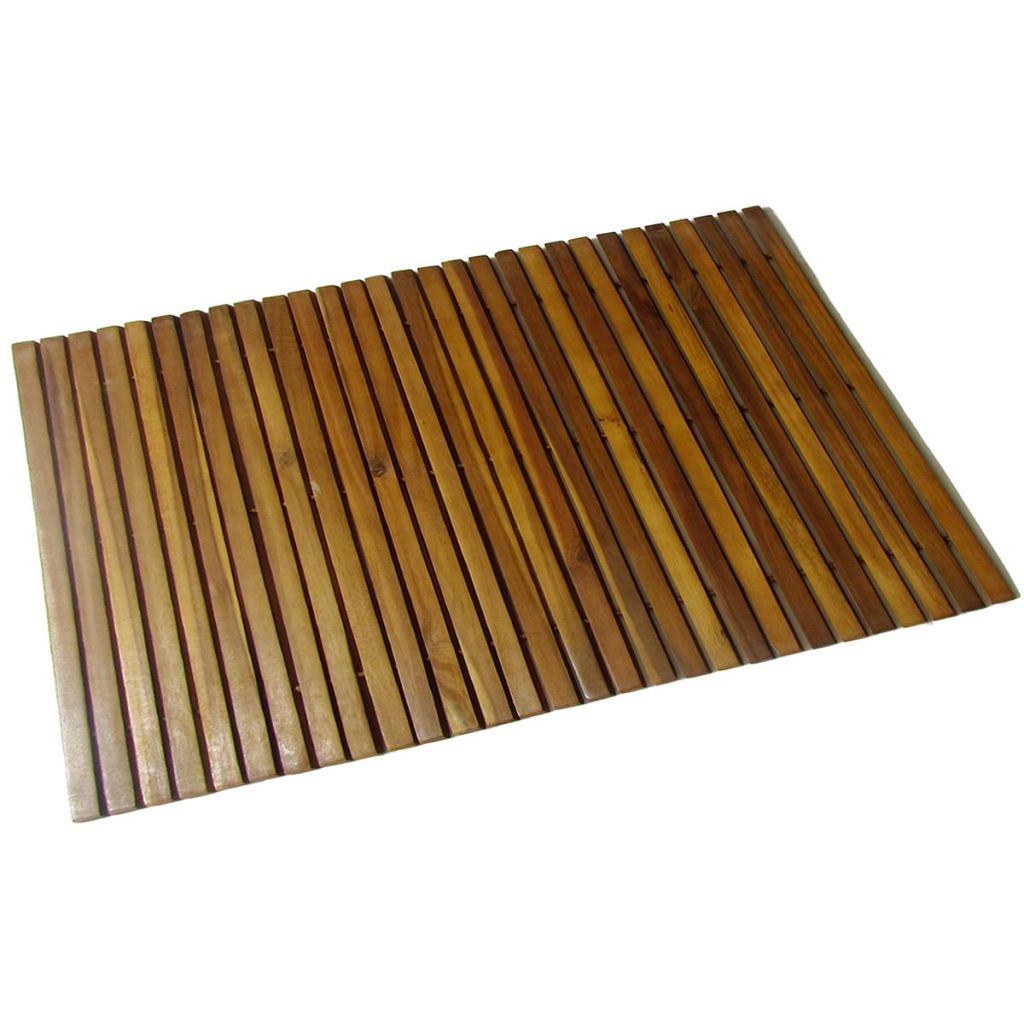Premium Acacia Wood Bathmat Rubber Backing | VidaXL