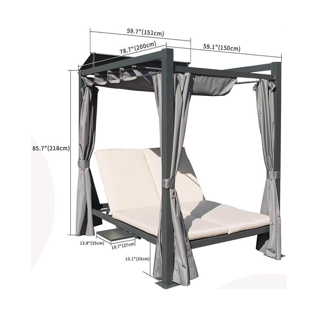 Premium Aluminum Daybed With Retractable Canopy | SAKSBY WHOLESALE