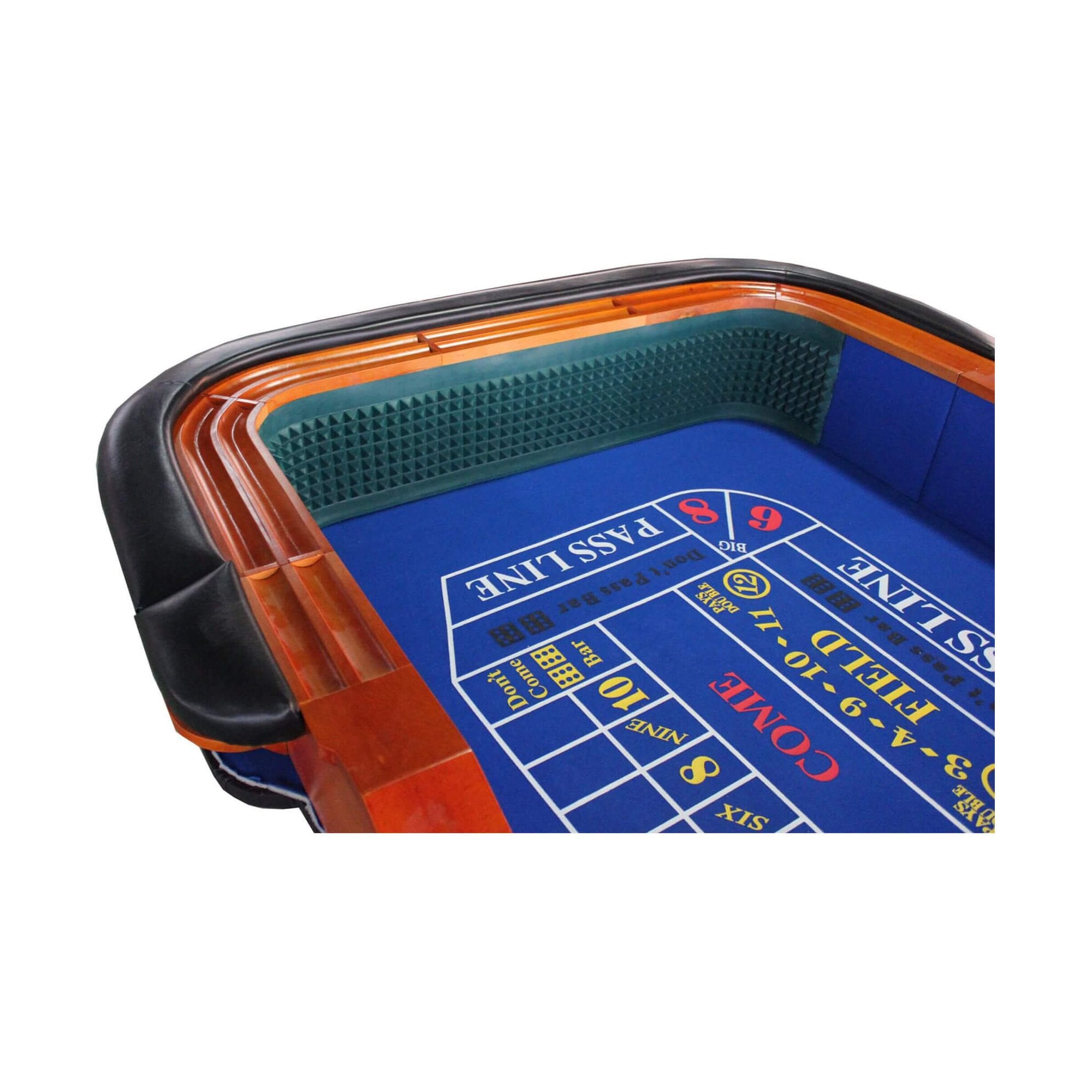 Premium Blue Felt Deluxe Craps Table | SAKSBY WHOLESALE