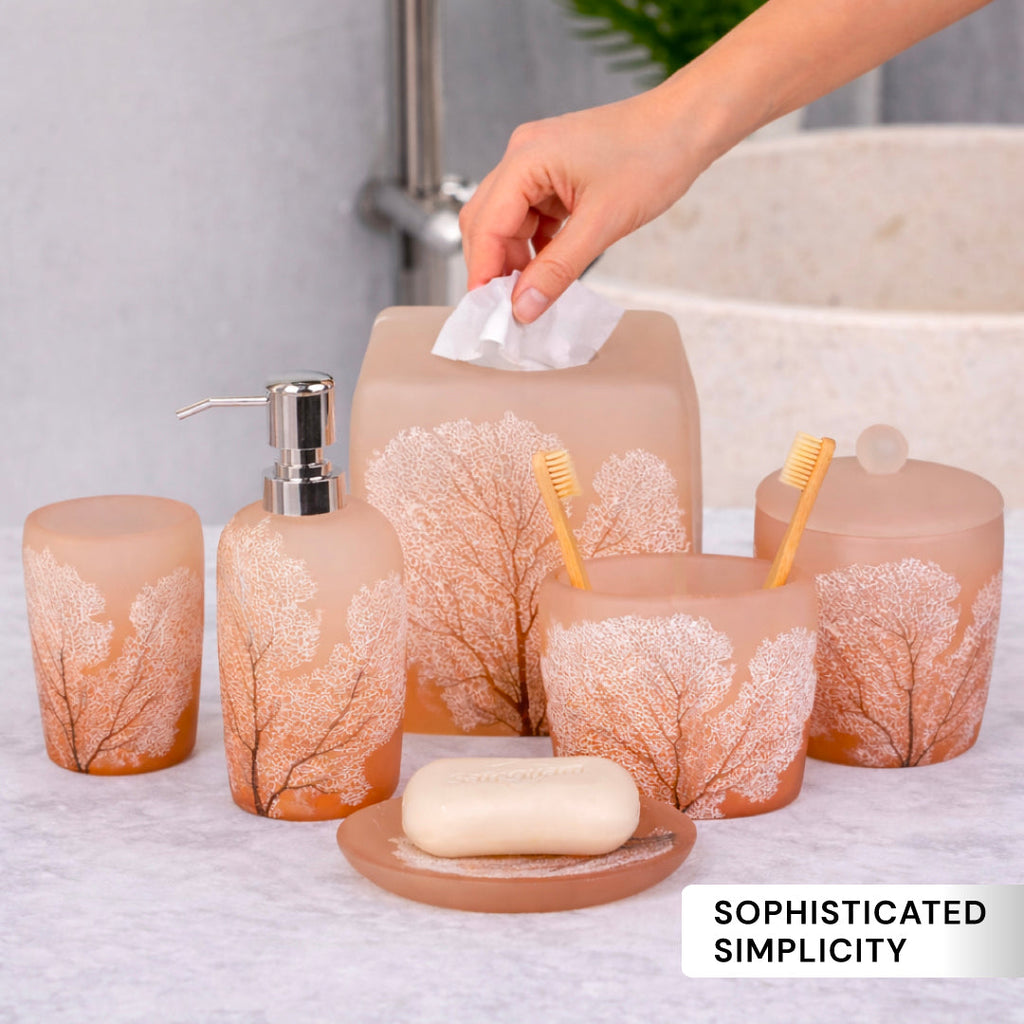 Premium Brushed Metal Bath Accessories Set | Decozen