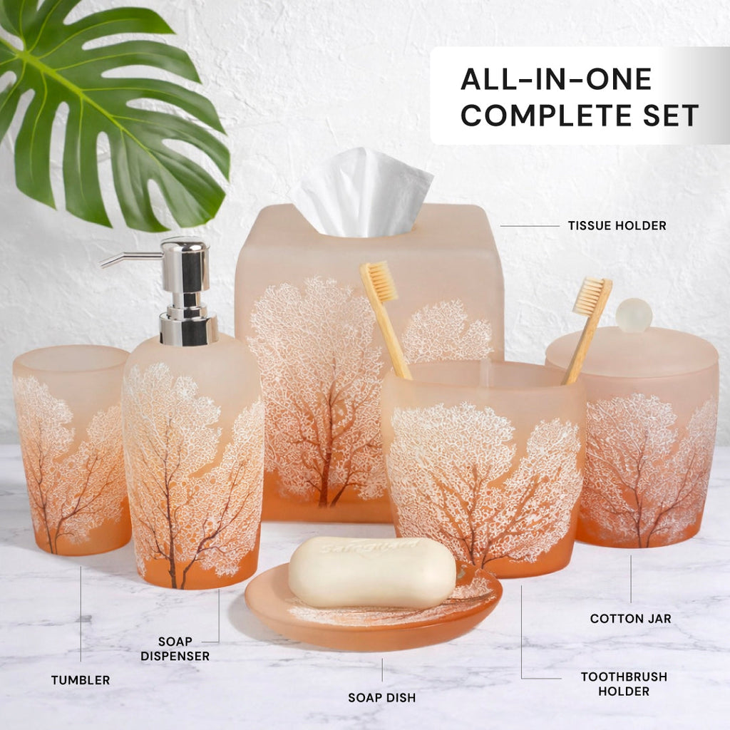 Premium Brushed Metal Bath Accessories Set | Decozen