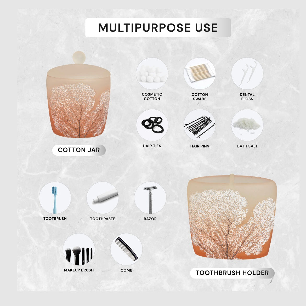 Premium Brushed Metal Bath Accessories Set | Decozen