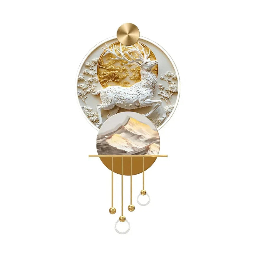 Premium Elk Mural Plexiglass LED Pendant | Dlight Decor