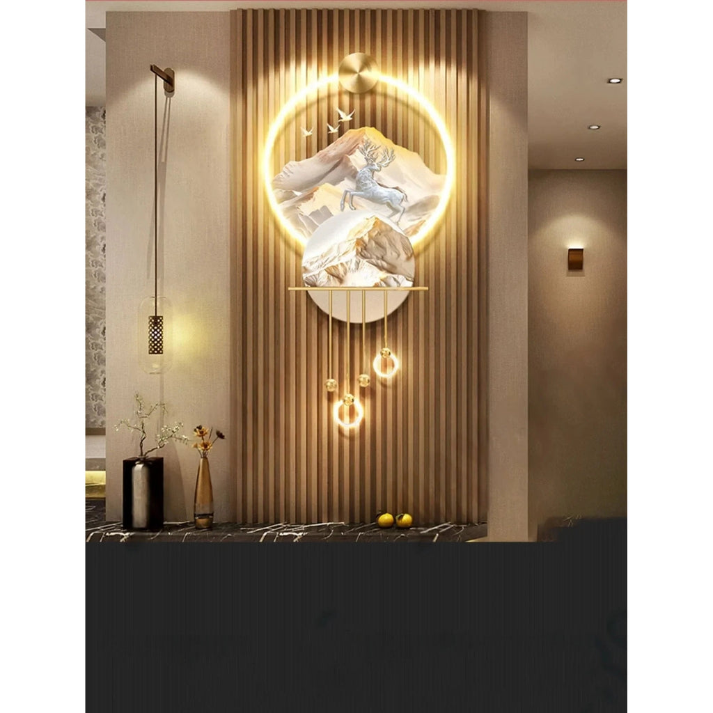 Premium Elk Mural Plexiglass LED Pendant | Dlight Decor