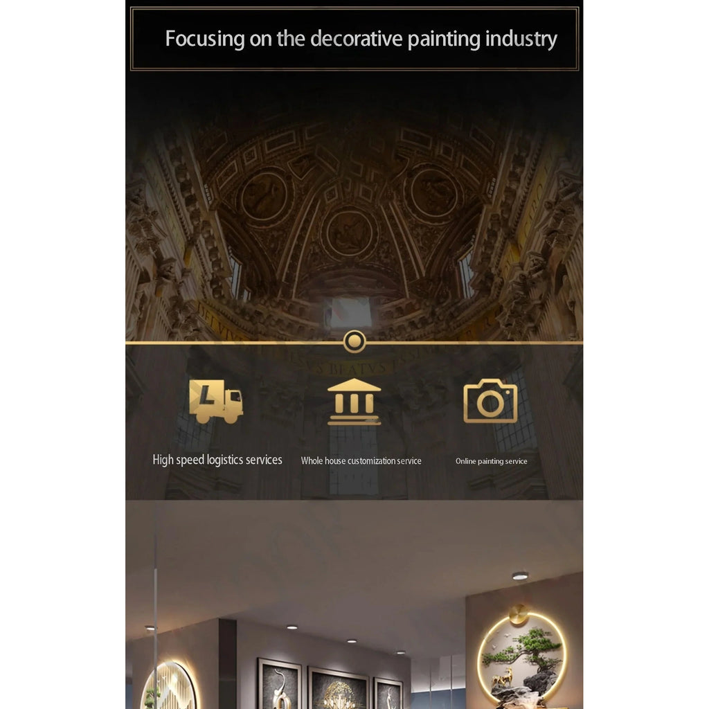 Premium Elk Mural Plexiglass LED Pendant | Dlight Decor