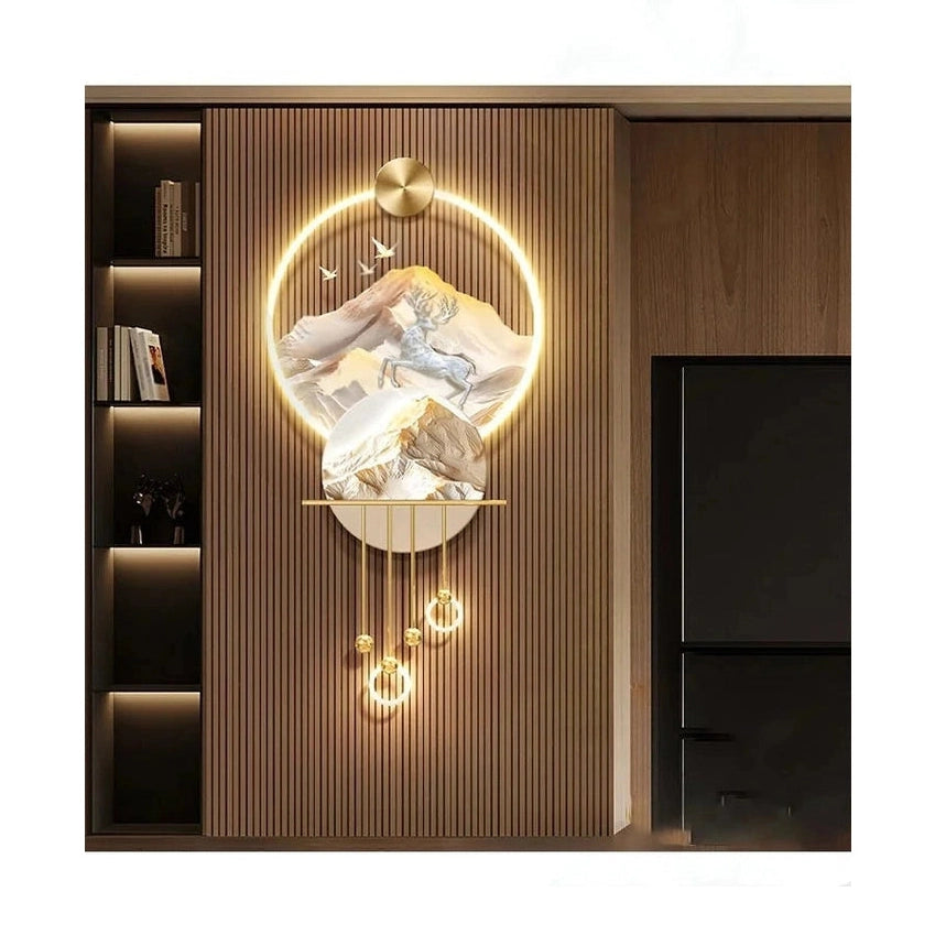 Premium Elk Mural Plexiglass LED Pendant | Dlight Decor