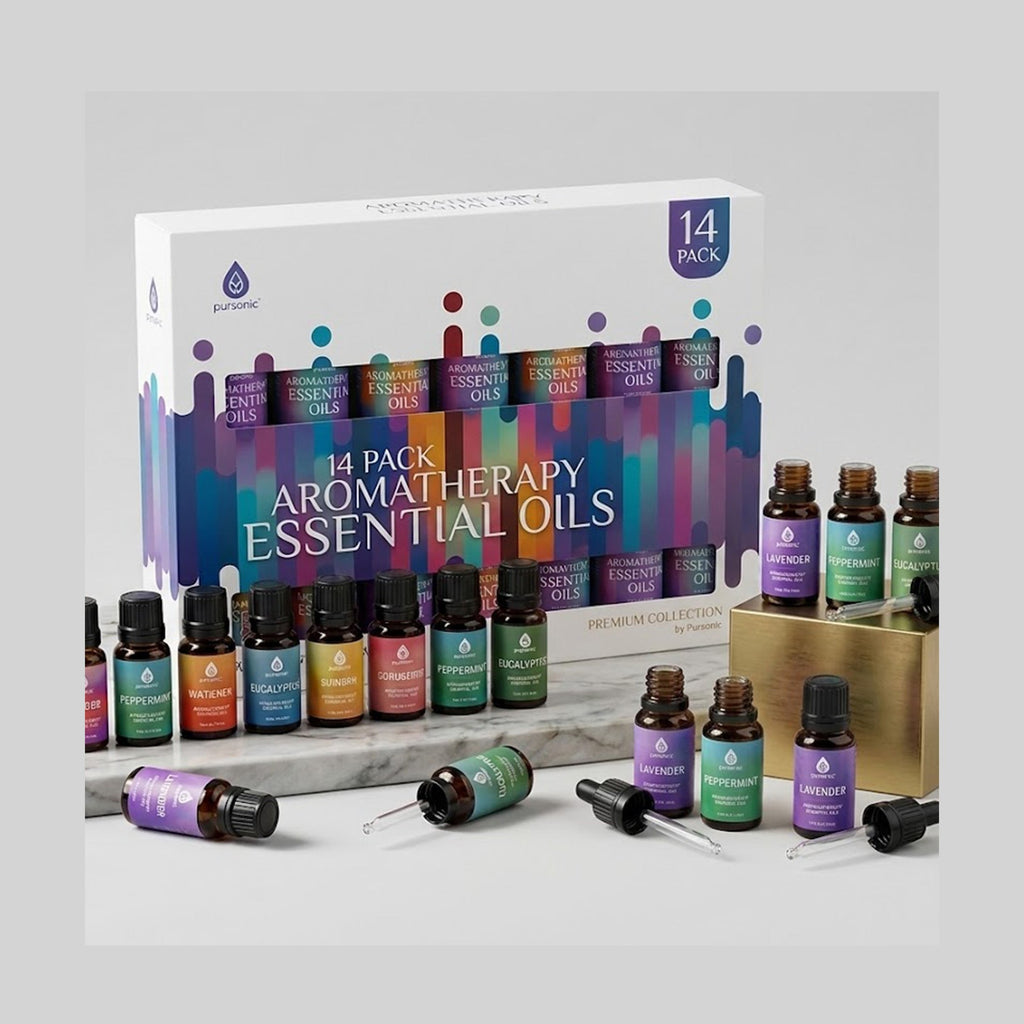 Premium Essential Oils Collection 14 Pack | DC-PURSONIC