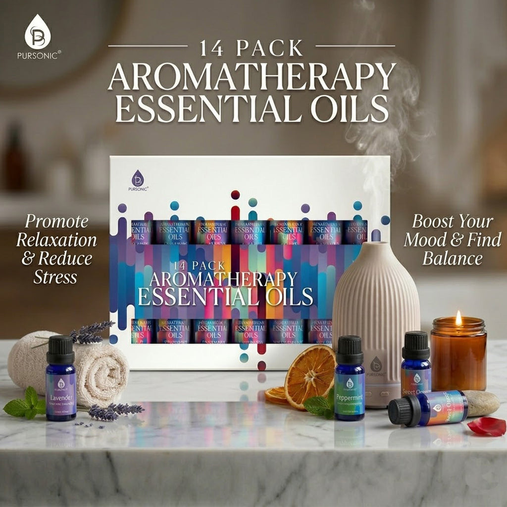 Premium Essential Oils Collection 14 Pack | DC-PURSONIC