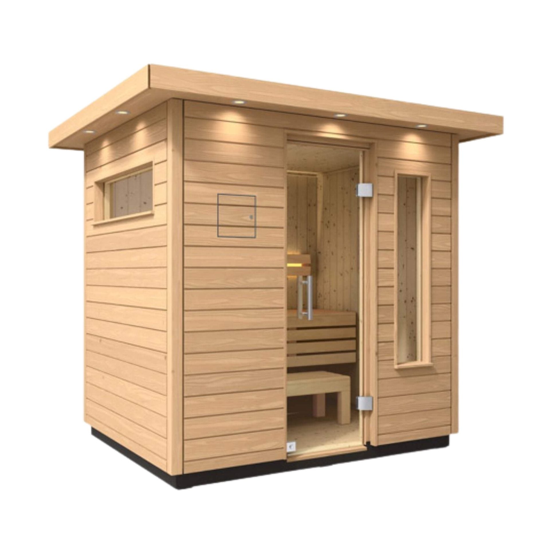 Premium-Grade Douglas-Fir Architectural Outdoor Sauna Six-Person | Saksby Wholesale