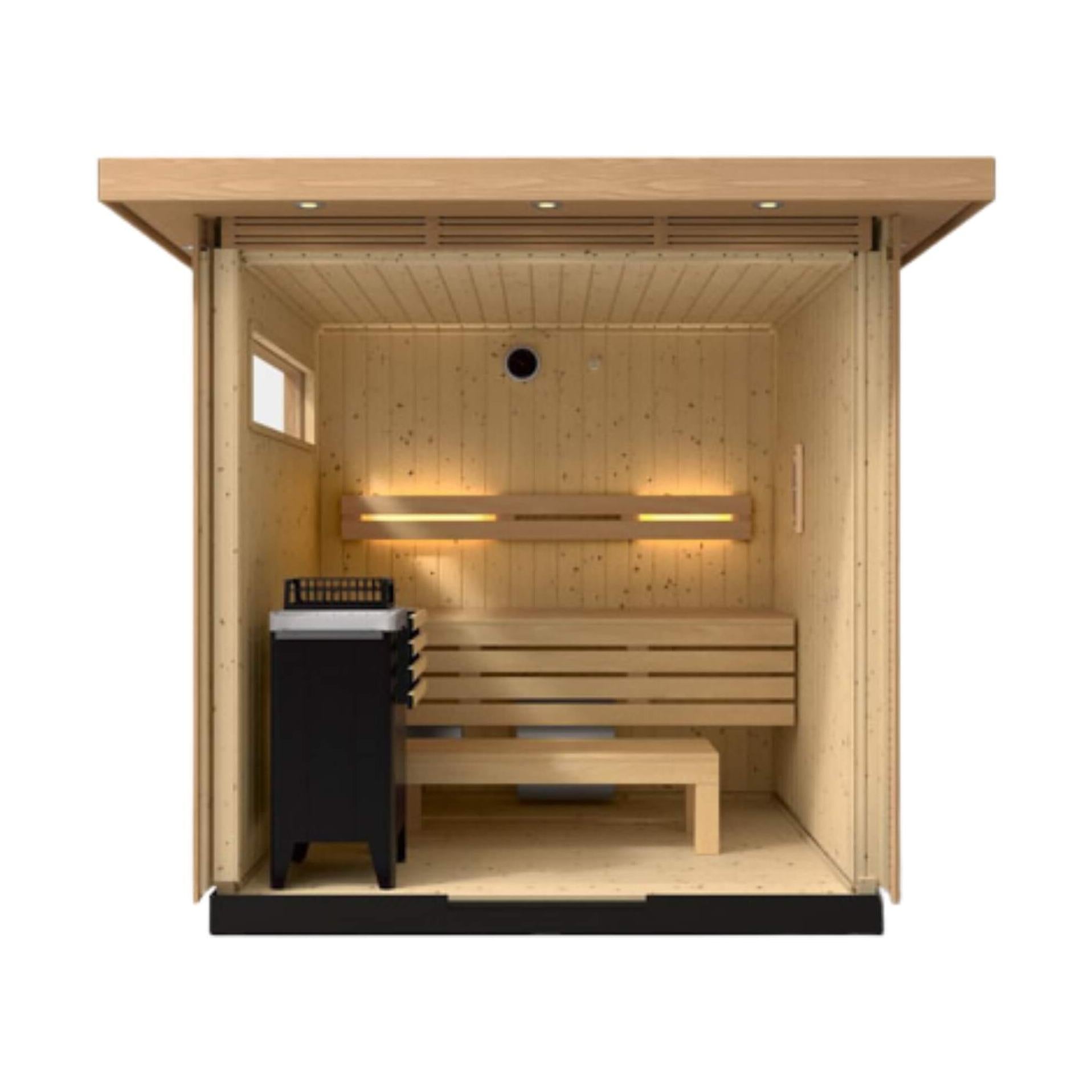 Premium-Grade Douglas-Fir Architectural Outdoor Sauna Six-Person | Saksby Wholesale