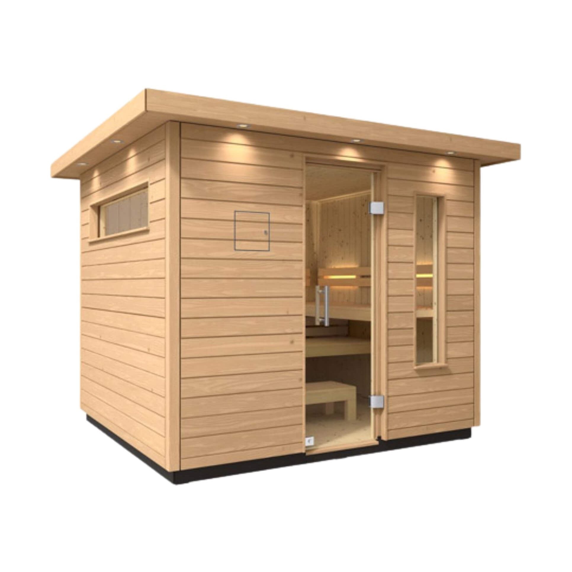Premium-Grade Douglas-Fir Architectural Outdoor Sauna Six-Person | Saksby Wholesale