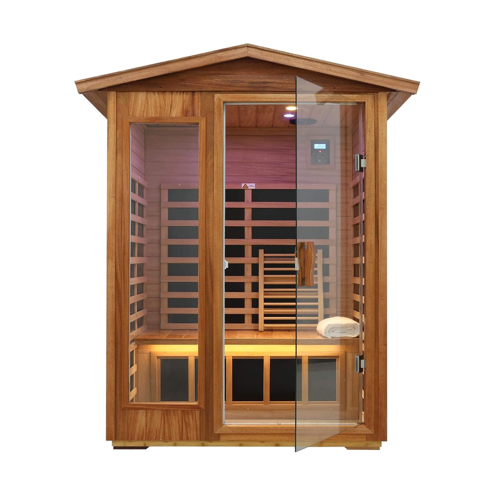 Premium-Grade West African Mahogany OutdoorInfraredSauna 2-Person | SAKSBY WHOLESALE